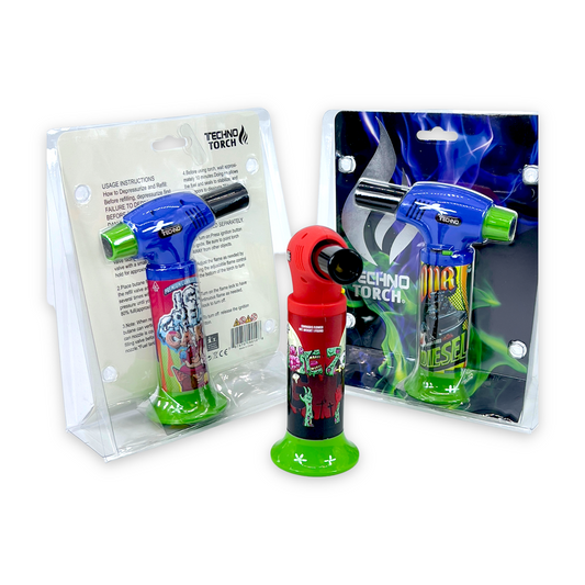 TECHNO CANDY SLANT TORCH LIGHTER  IN CLAM SHELL