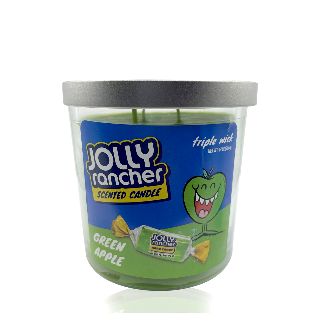 TRIPLE WICK JOLLY RANCHER 14OZ CANDLE - GREEN APPLE