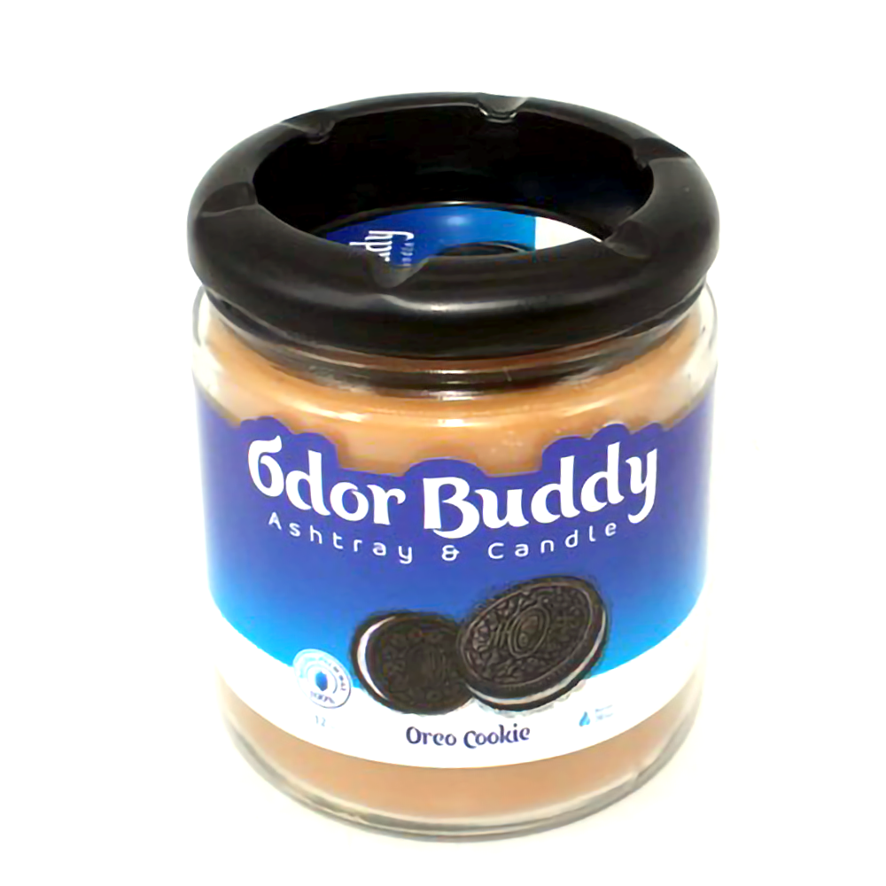 ODOR BUDDY ASHTRAY & CANDLE 12OZ - OREO COOKIE