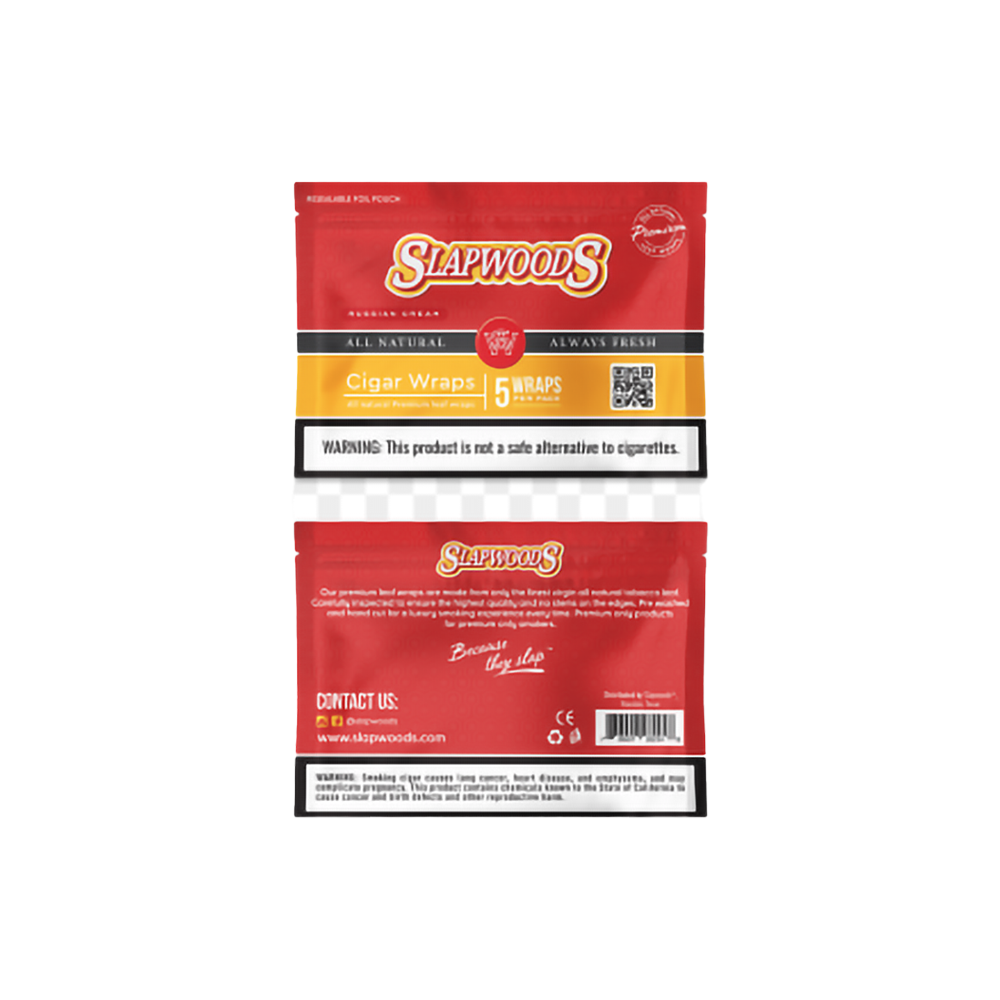 SLAPWOODS 5/PK CIGAR WRAPS -HONEY BERRY