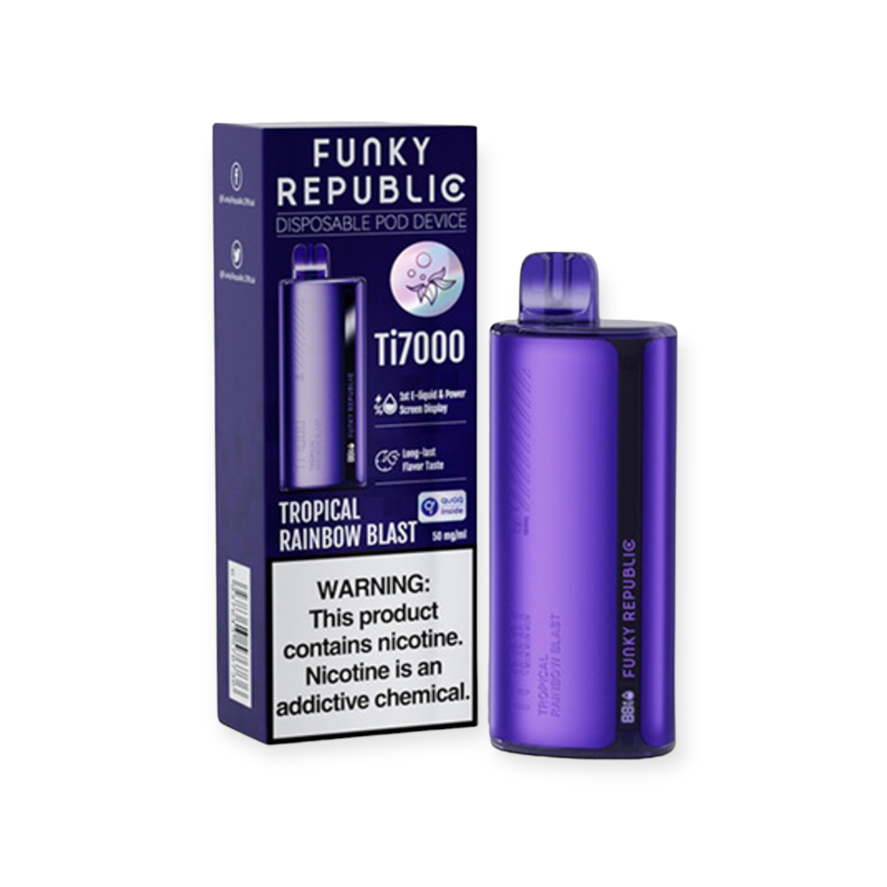 FUNKY REPUBLIC 5% 7000 PUFFS DISPOSABLE - TROPICAL RAINBOW BLAST