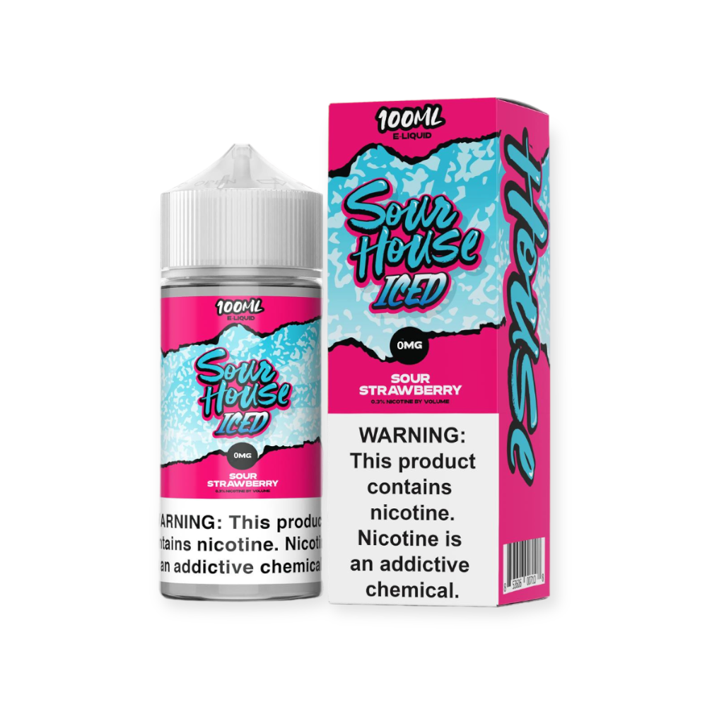 SOUR HOUSE ICED 100ML JUICE 0MG - SOUR STRAWBERRY