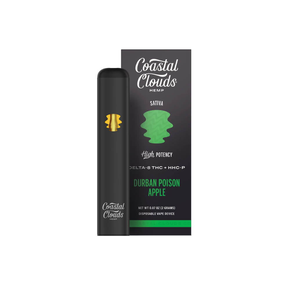 COASTAL CLOUDS D8THC +HHC-P 2G DISPOSABLE SATIVA - DURBAN POISON APPLE