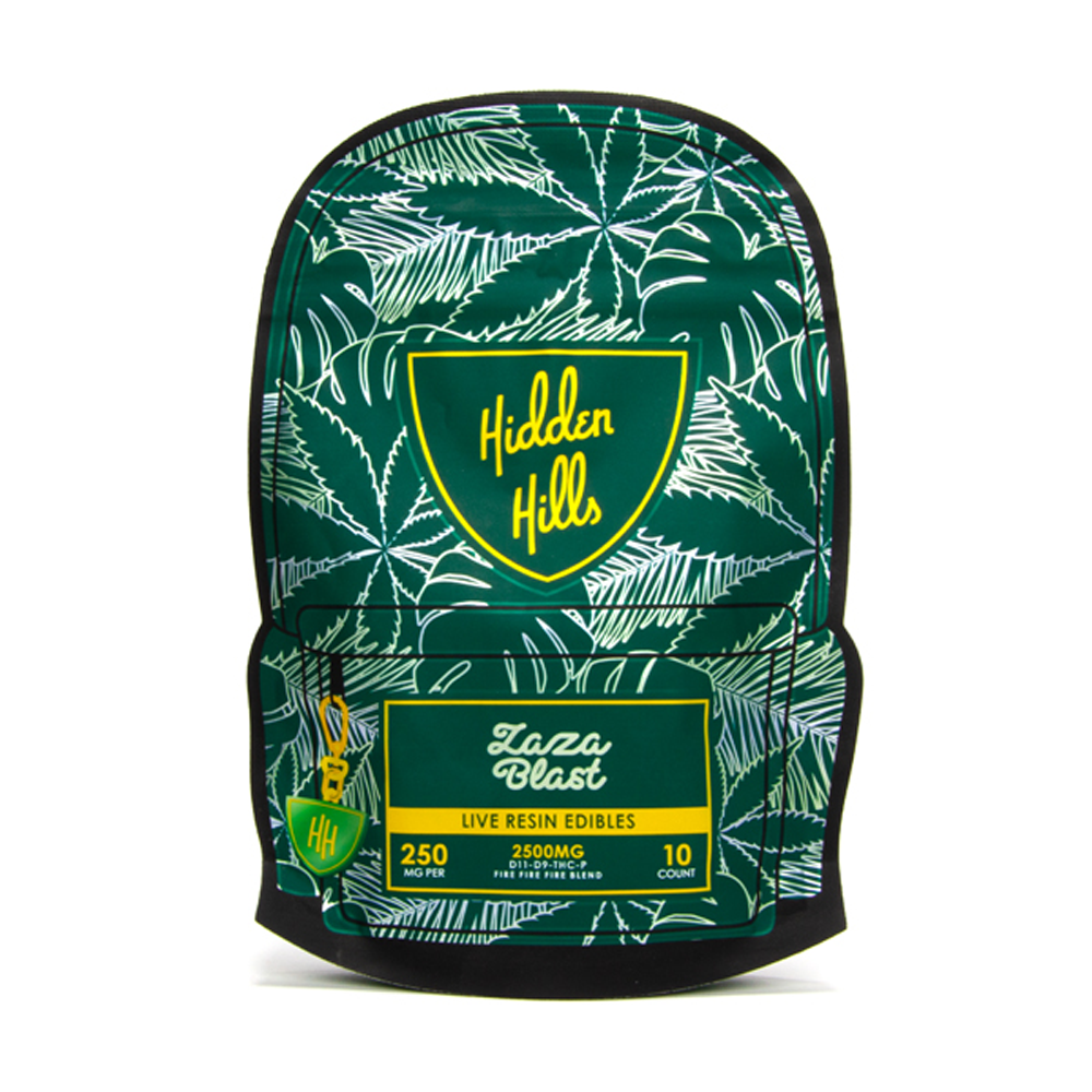 HIDDEN HILLS BLEND D11/D9/THCP LIVE RESIN 2500MG GUMMIES - ZAZA BLAST