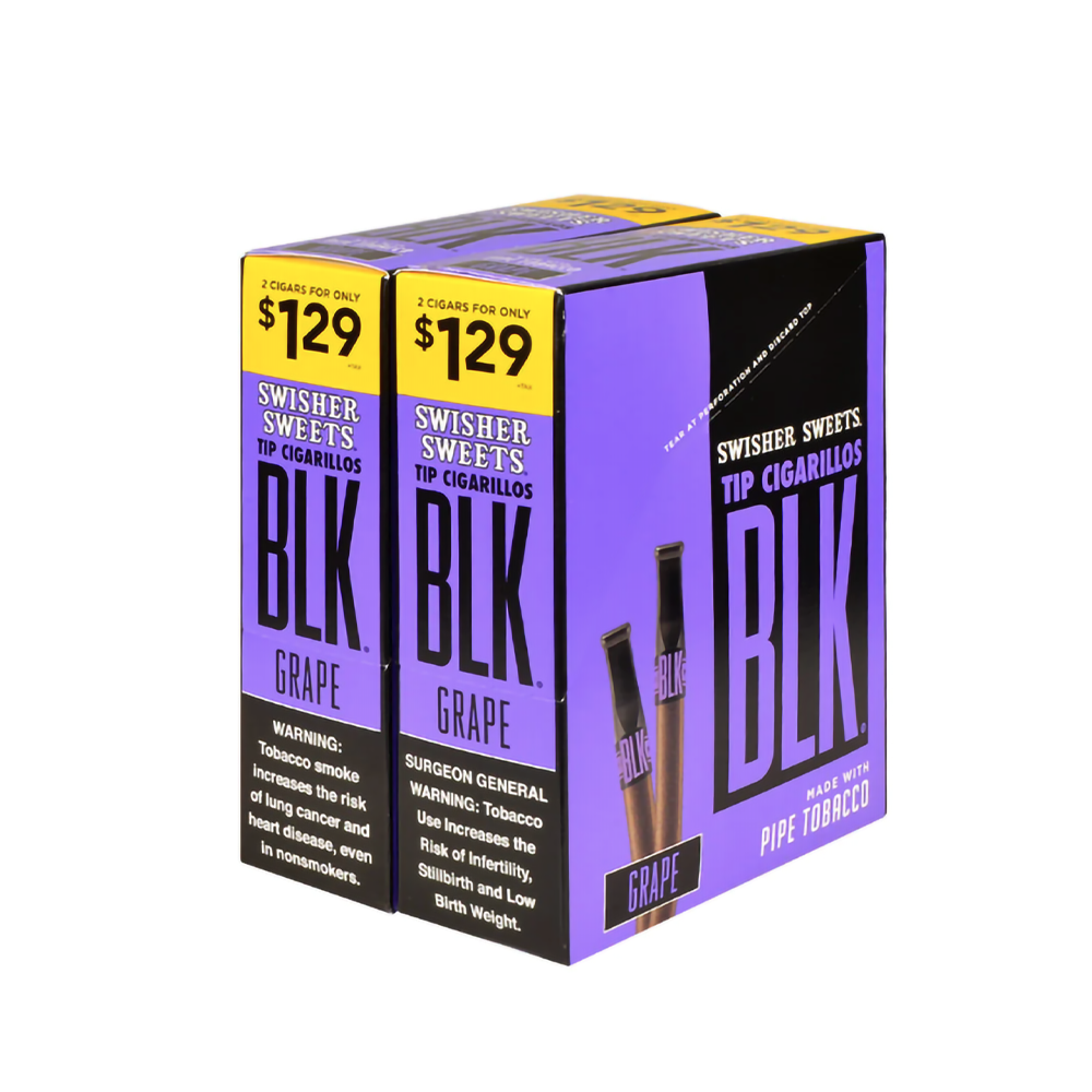 SS BLK 2/1.29 2CTS TIP CIGARILLOS - GRAPE