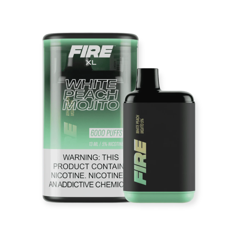 FIRE XL 5% NIC 6000 PUFFS DISPOSABLE - WHITE PEACH MOJITO