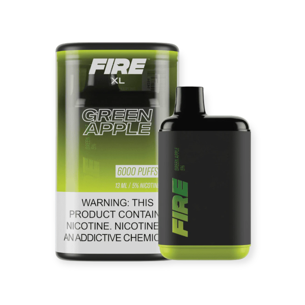 FIRE XL 5% NIC 6000 PUFFS DISPOSABLE - GREEN APPLE