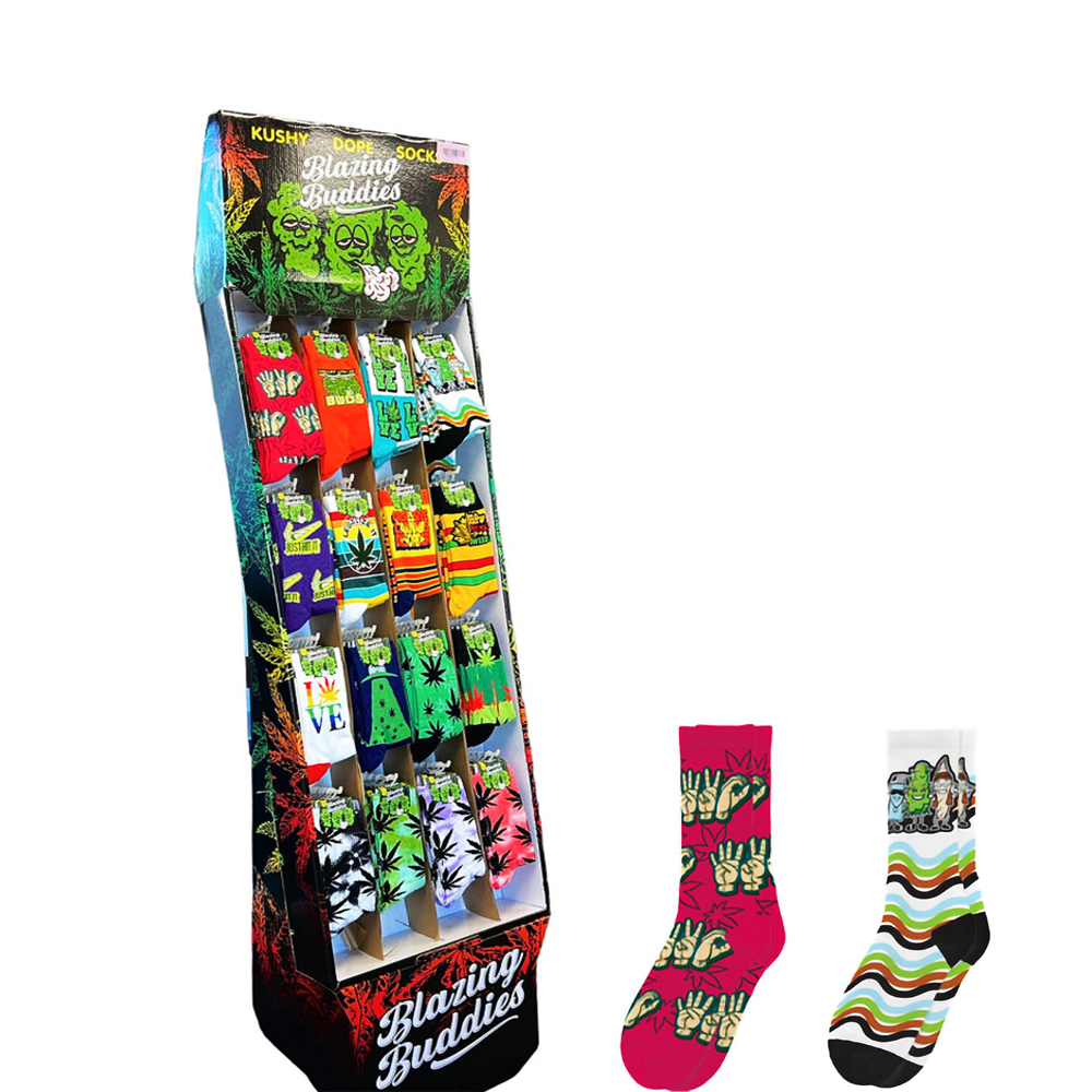 BLAZING BUDDIES HIGH TIMES SOCKS DISPLAY