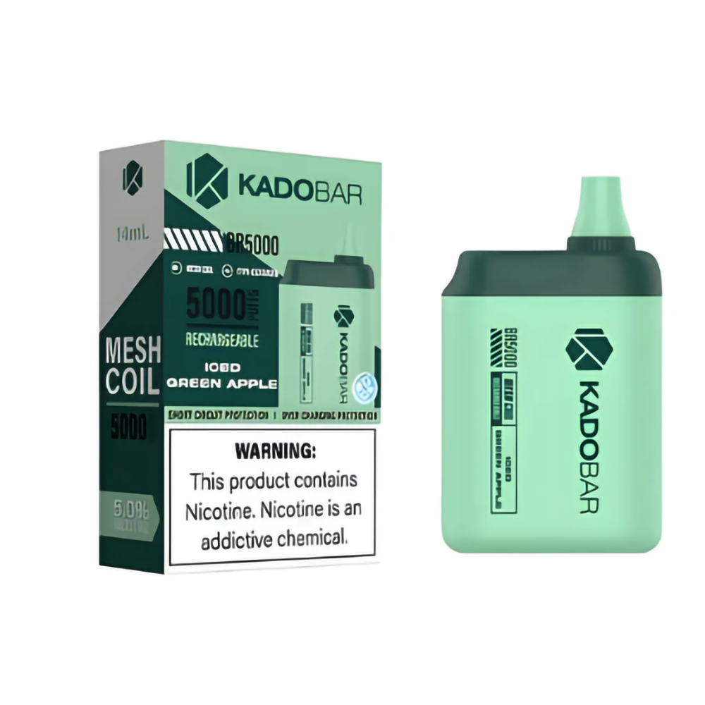 KADO BAR 5% 5000 PUFFS DISPOSABLE - ICED GREEN APPLE