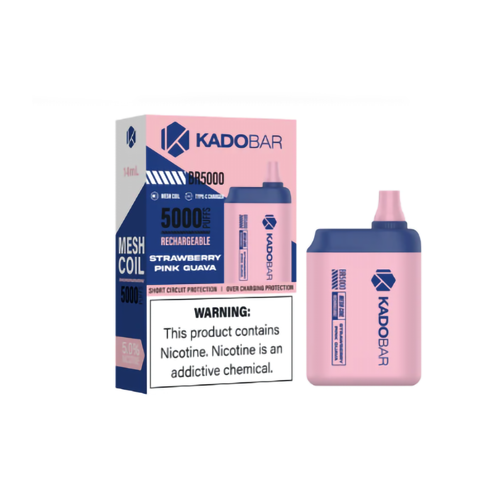 KADO BAR 5% 5000 PUFFS DISPOSABLE - STRAW PINK GUAVA