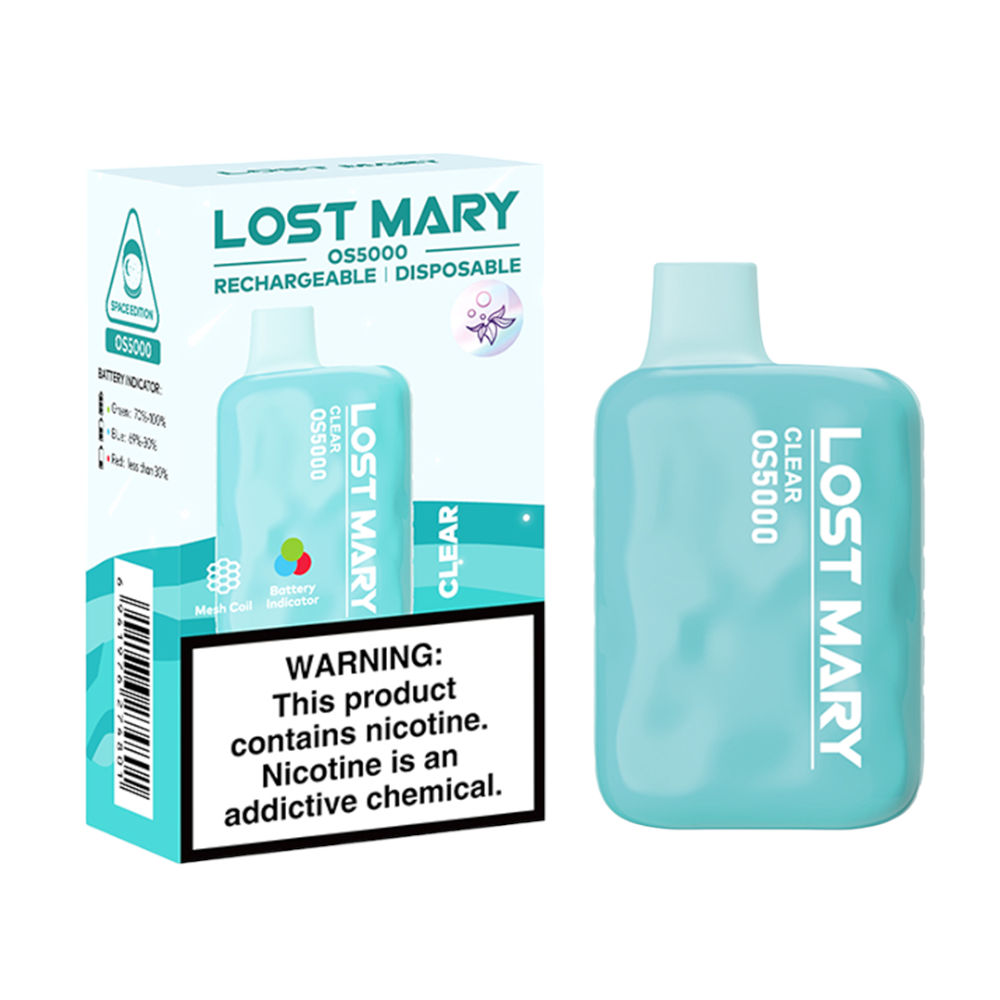 LOST MARY OS5000 5% SALT NIC DISPOSABLE- CLEAR