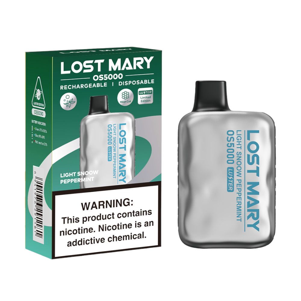 LOST MARY OS5000 5% SALT NIC DISPOSABLE - LIGHT SNOW PEPPERMINT