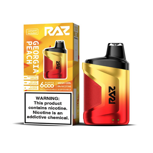 RAZ 5% NIC 6000PUFFS DISPOSABLE - GEORGIA PEACH