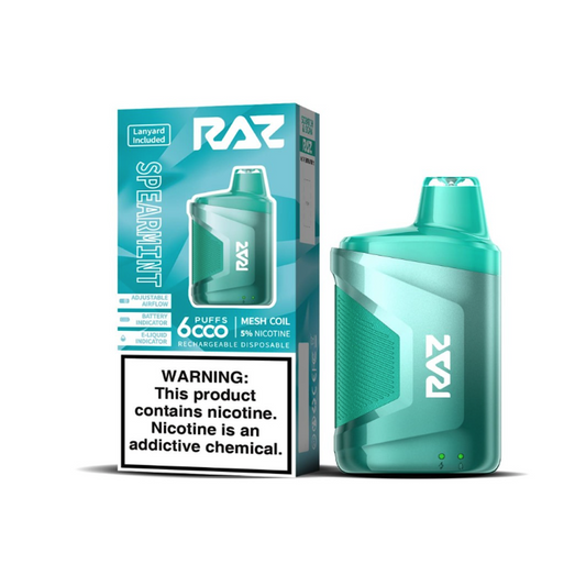 RAZ 5% NIC 6000PUFFS DISPOSABLE - SPEARMINT