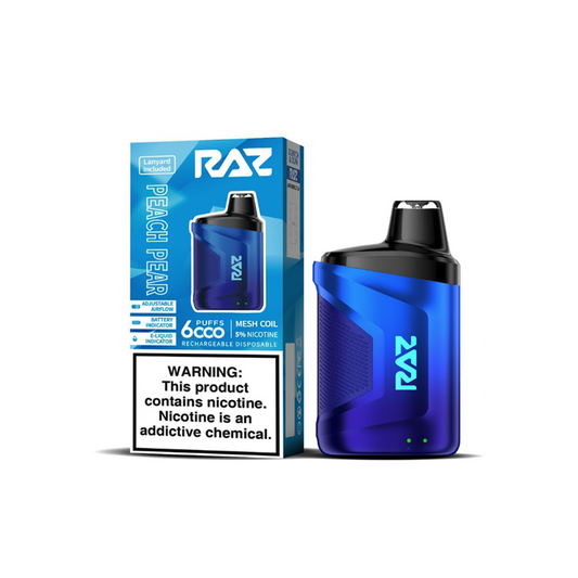 RAZ 5% NIC 6000PUFFS DISPOSABLE - PEACH PEAR