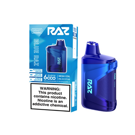RAZ 5% NIC 6000PUFFS DISPOSABLE - BLUE RAZ ICE