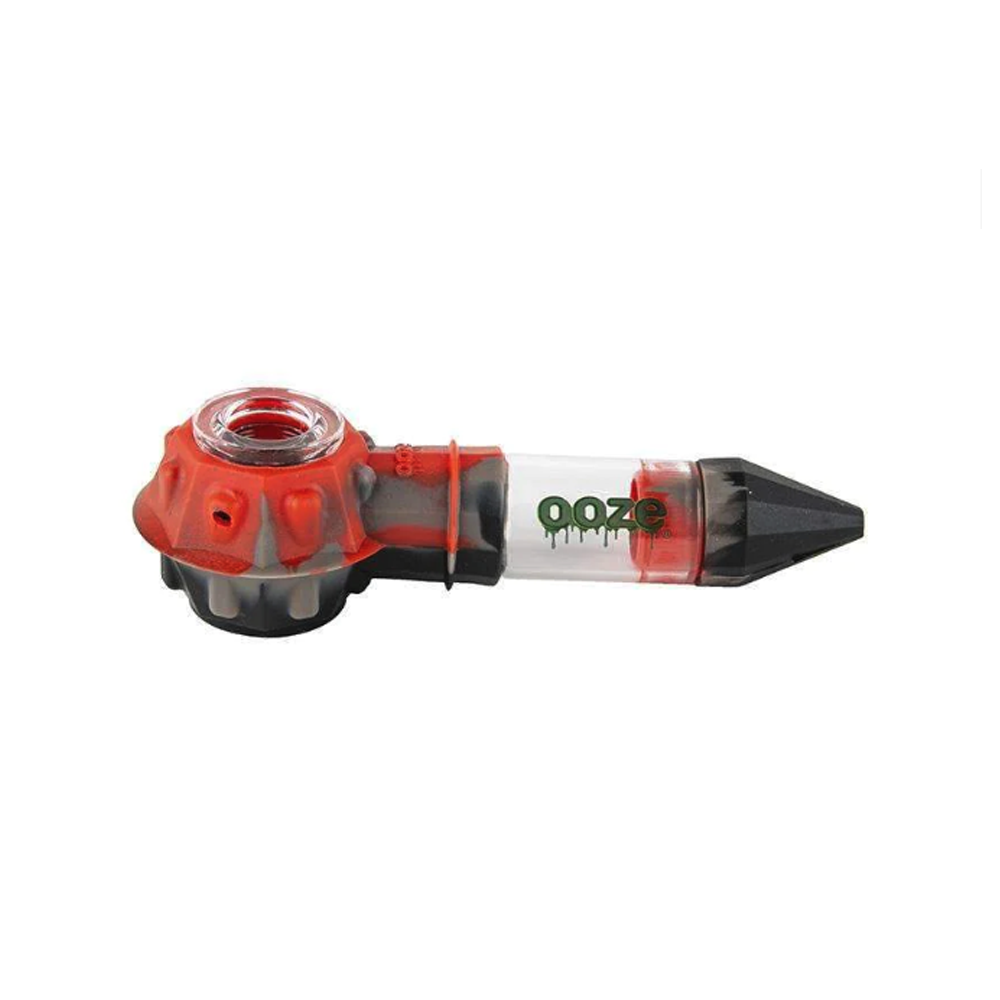 OOZE BOWSER SILICONE WATER PIPE - BLACK/RED/GRAY