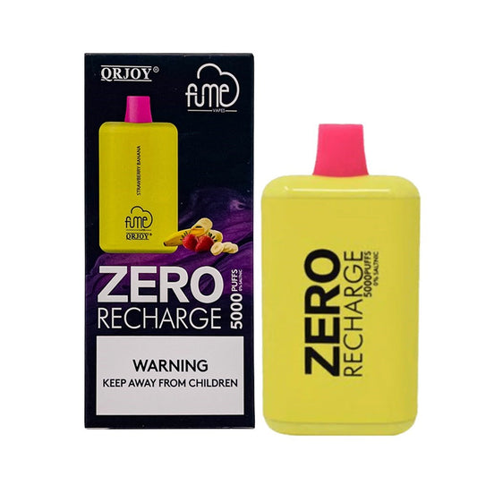FUME RECHARGE 5000 PUFFS ZERO NIC DISPOSABLE - STRAW BANANA