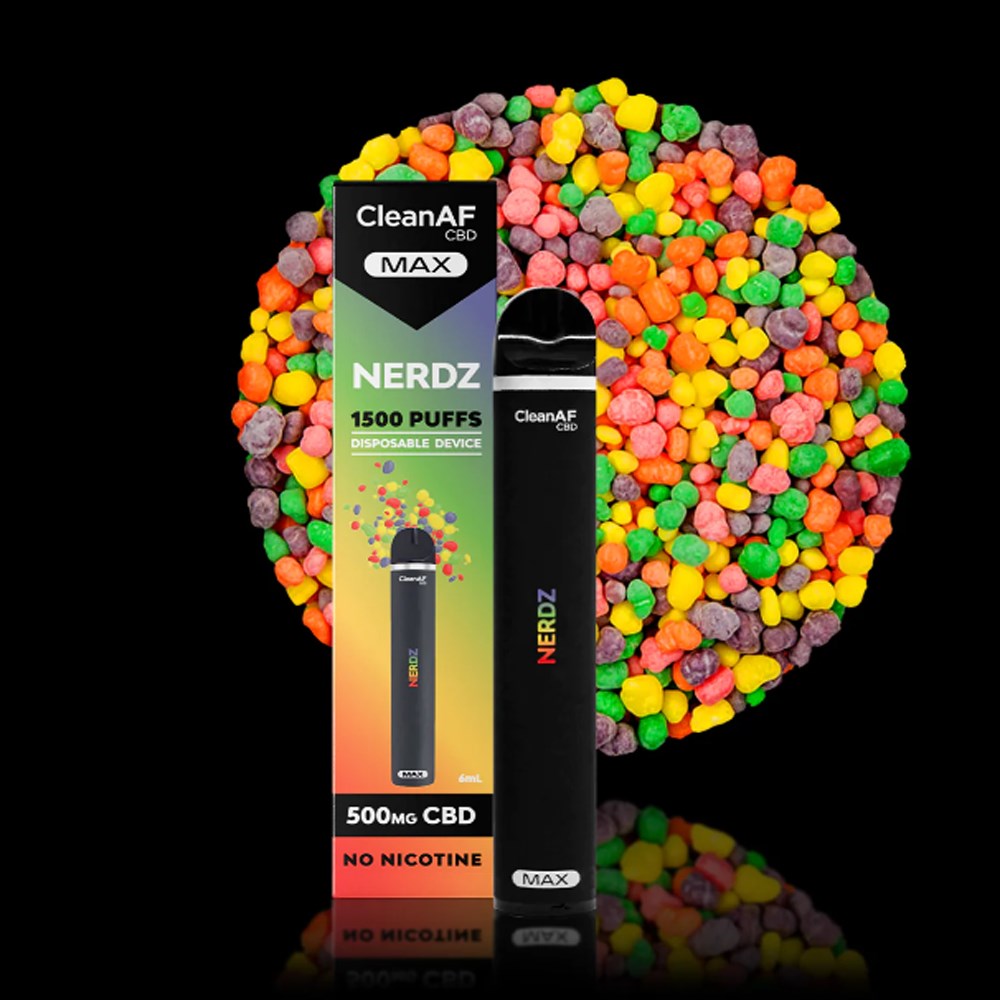 CLEANAF MAX CBD 1500PUFFS 500MG DISPOSABLE - NERDZ