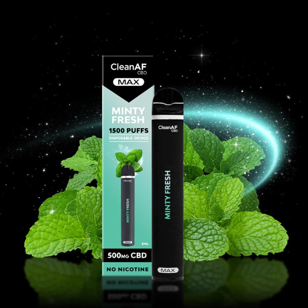 CLEANAF MAX CBD 1500PUFFS 500MG DISPOSABLE - MINTY FRESH