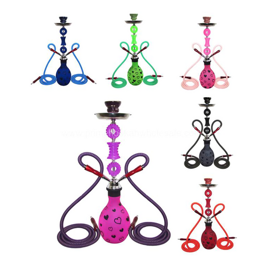 ZEBRA HEART 2HOSES 29" HOOKAH