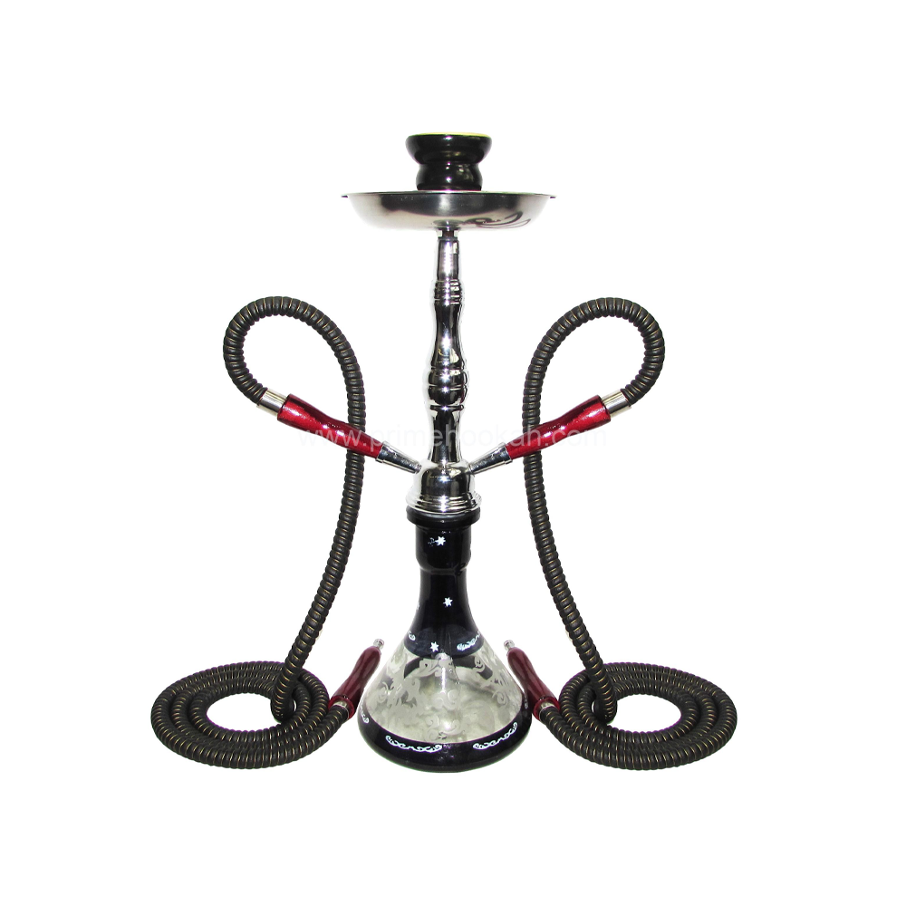 ZEBRA CLOUD 2HOSES 19" HOOKAH - BLACK