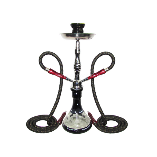 ZEBRA CLOUD 2HOSES 19" HOOKAH - BLACK