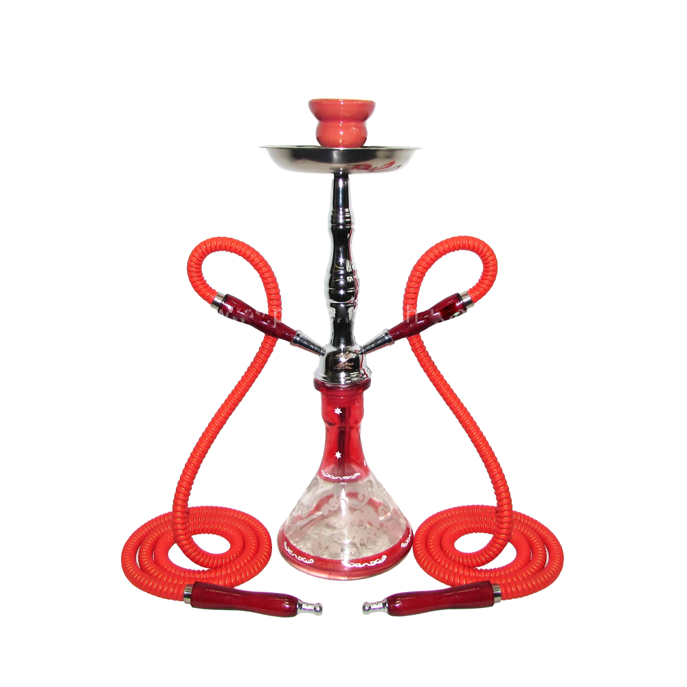 ZEBRA CLOUD 2HOSES 19" HOOKAH - RED