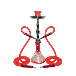 ZEBRA CLOUD 2HOSES 19" HOOKAH - RED