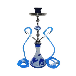 ZEBRA 17" CAMEL 2-HOSE HOOKAH - BLUE