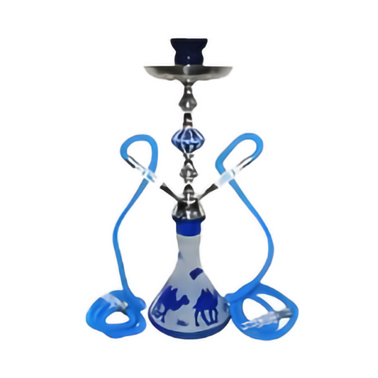 ZEBRA 17" CAMEL 2-HOSE HOOKAH - BLUE
