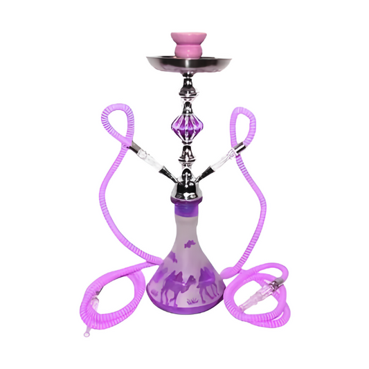 ZEBRA 17" CAMEL 2-HOSE HOOKAH - PURPLE