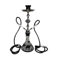 ZEBRA 17" CAMEL 2-HOSE HOOKAH - BLACK