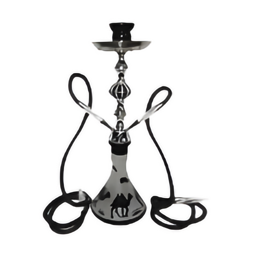ZEBRA 17" CAMEL 2-HOSE HOOKAH - BLACK