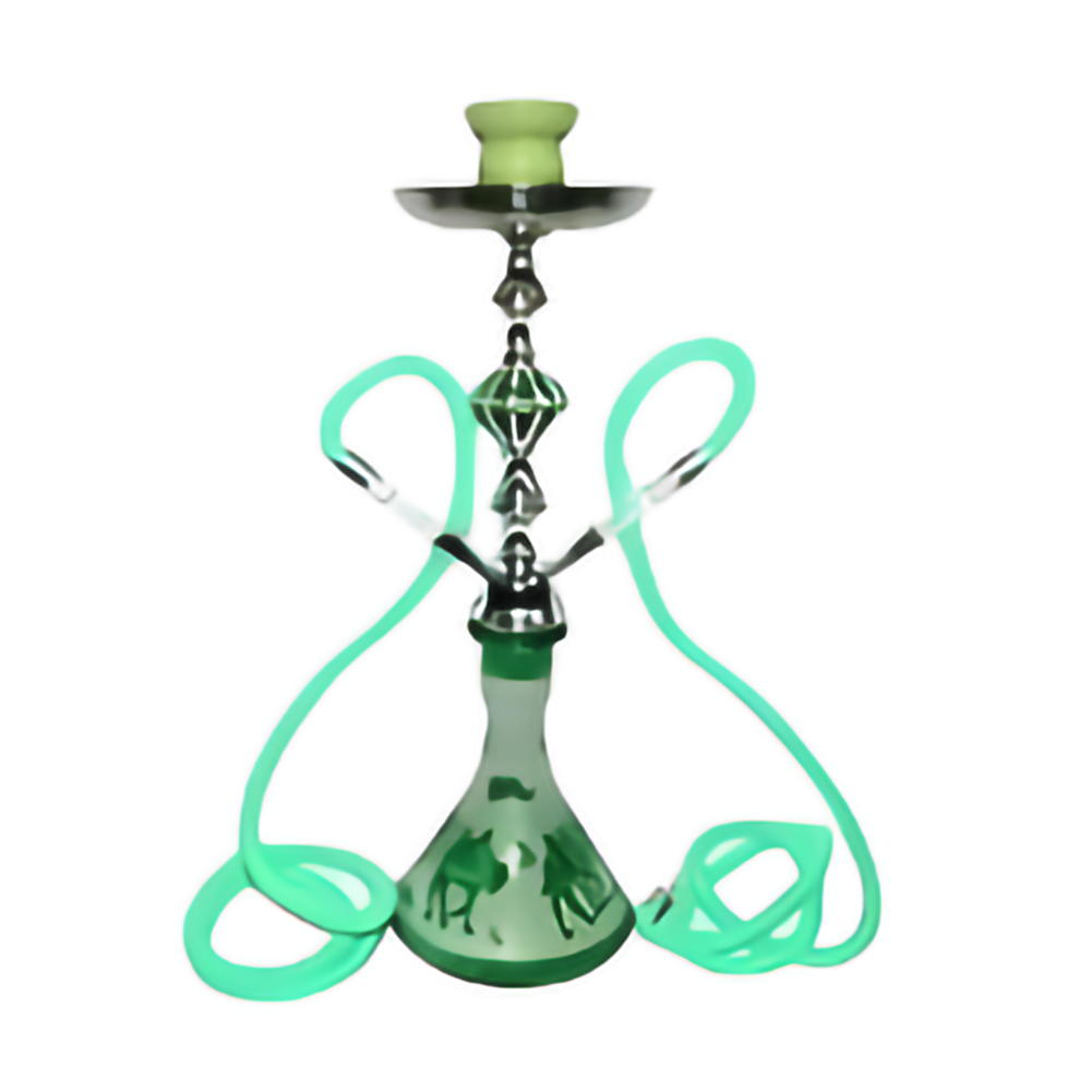 ZEBRA 17" CAMEL 2-HOSE HOOKAH - GREEN