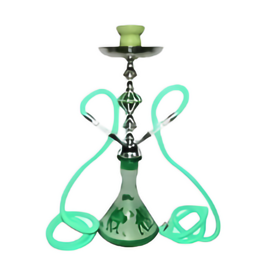 ZEBRA 17" CAMEL 2-HOSE HOOKAH - GREEN