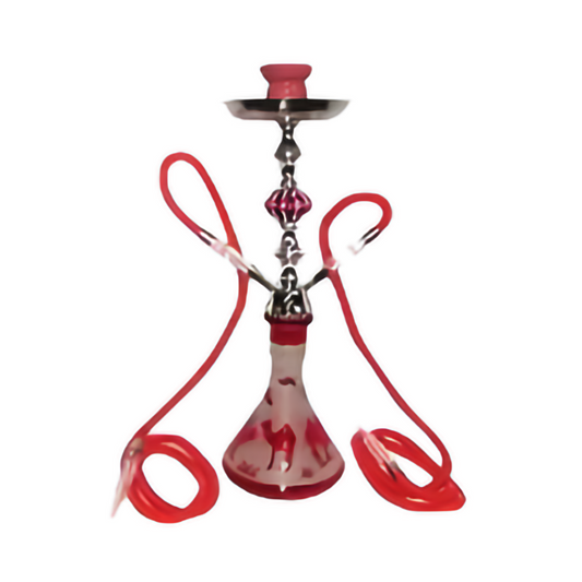 ZEBRA 17" CAMEL 2-HOSE HOOKAH - RED