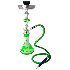 ZEBRA 17" CAMEL HOOKAH - GREEN