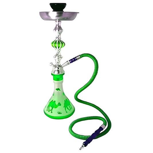 ZEBRA 17" CAMEL HOOKAH - GREEN