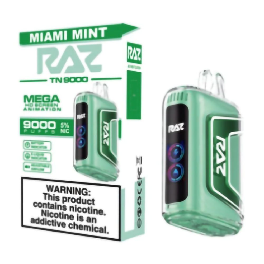 RAZ 5% NIC 9000PUFFS DISPOSABLE - MIAMI MINT