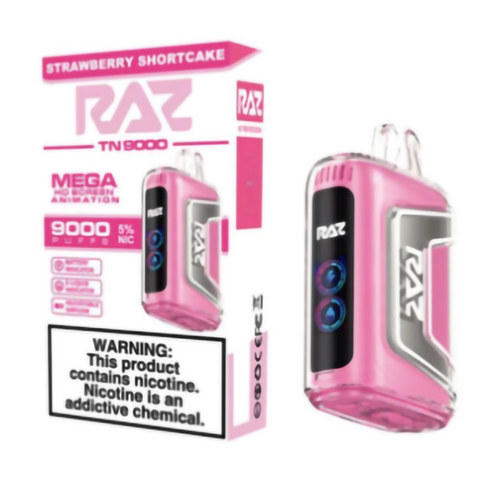 RAZ 5% NIC 9000PUFFS DISPOSABLE - STRAW SHORTCAKE