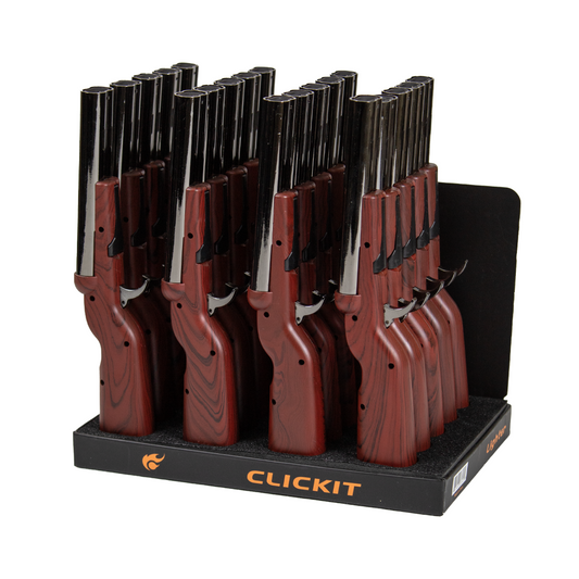 CLICKIT DOUBLE BARREL  LARGE SHOTGUN DOUBLE FLAME