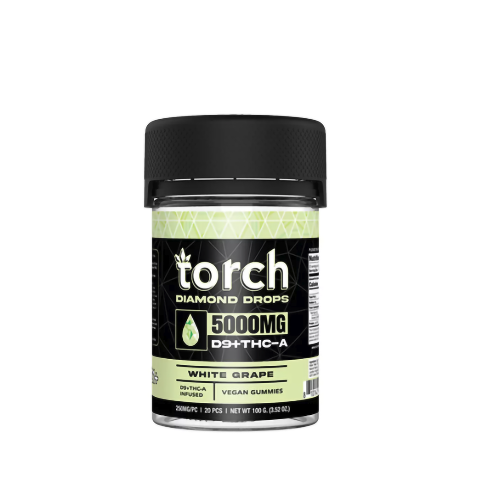 TORCH D9+THCA 5000MG LIVE RESIN GUMMIES - WHITE GRAPE