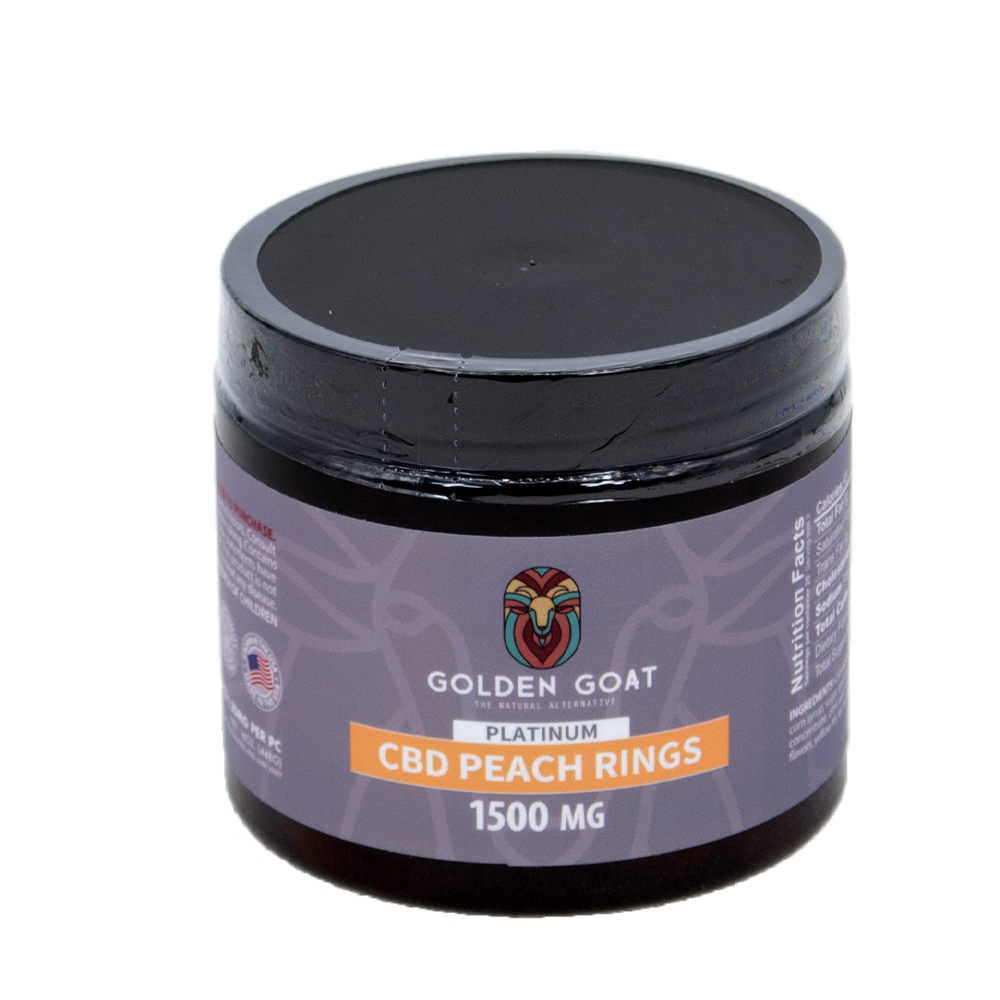 GOLDEN GOAT 1500MG GUMMIES - PEACH RINGS