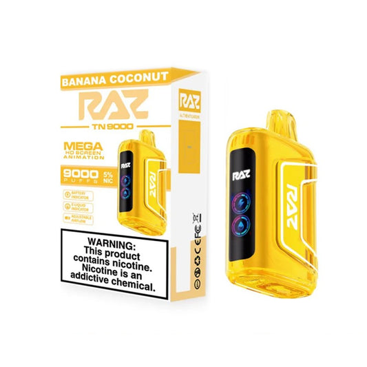 RAZ 5% NIC 9000PUFFS DISPOSABLE - BANANA COCONUT