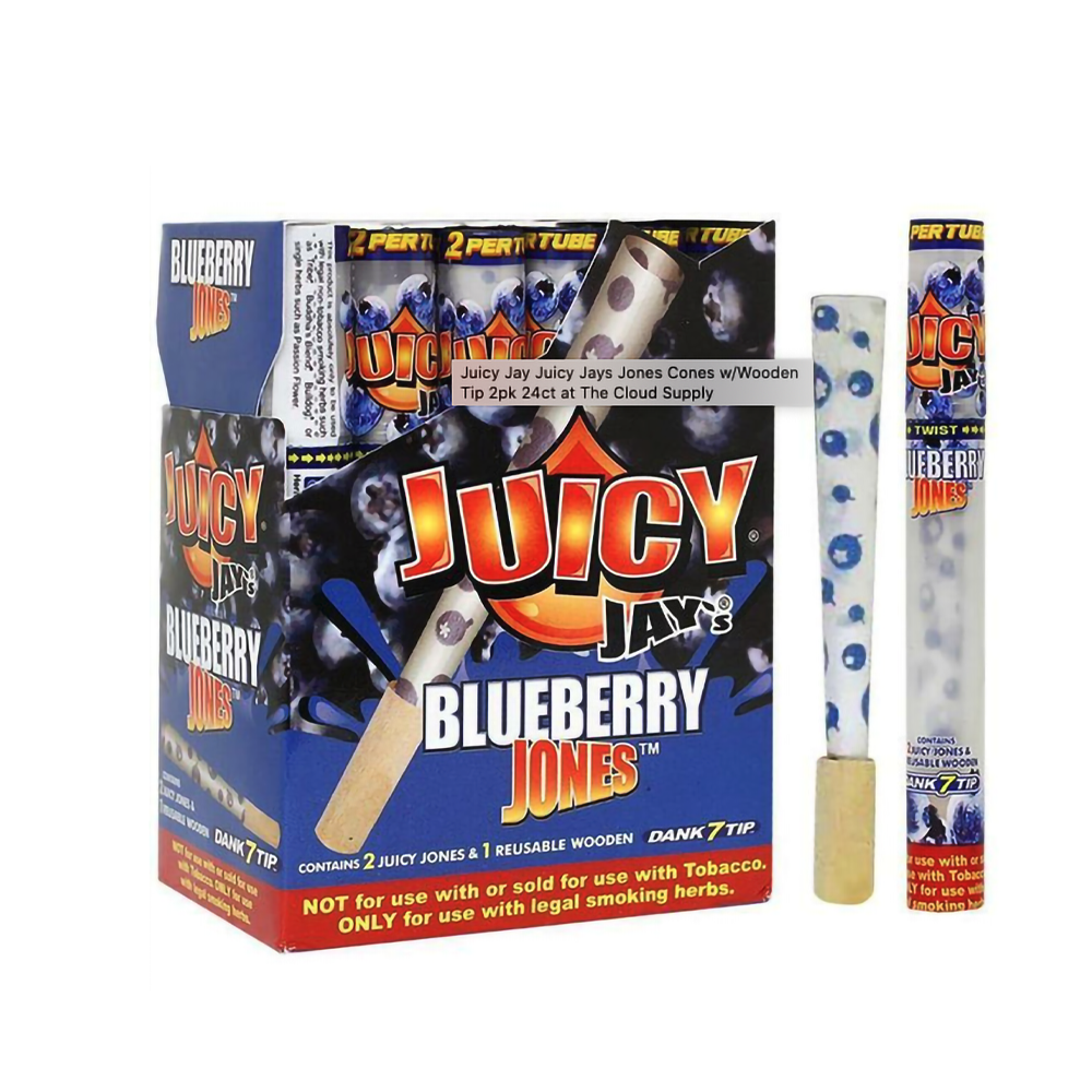 JUICY JAYS 999 CONE W/ WOODEN TIP - BLUEBERRY JONES