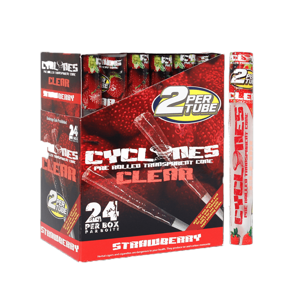 CYCLONES CLEAR TRANSPARENT CONE - STRAWBERRY