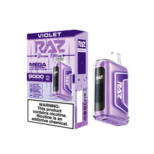 RAZ 5% NIC 9000PUFFS DISPOSABLE - VIOLET (GRAPE STRAW)
