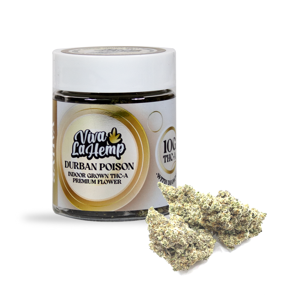 VIVA LA HEMP THCA 10G FLOWER SATIVA - DURBAN POISON