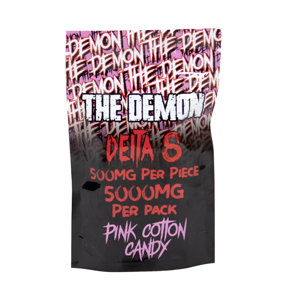 THE DEMON 5000MG D8 GUMMIES - PINK COTTON CANDY
